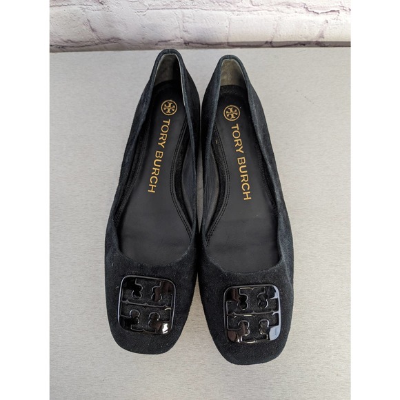 Tory Burch Black Square Toe Flats Women's Size 7.5 VGC - Picture 5 of 7